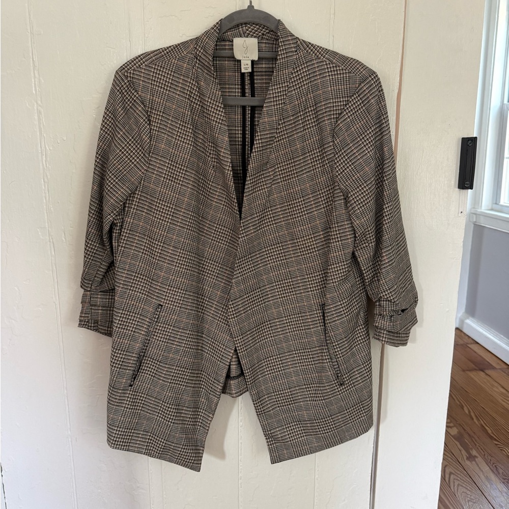 Joie Plaid Blazer in Brown and Black